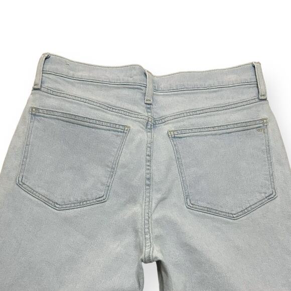 MADEWELL Momjean Slim Straight High Rise Baggy Relaxed Frayed Raw Hem Ripped 28 - Picture 5 of 11